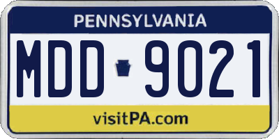 PA license plate MDD9021