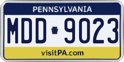 PA license plate MDD9023
