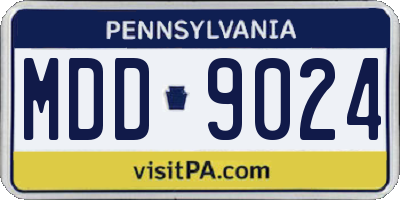 PA license plate MDD9024