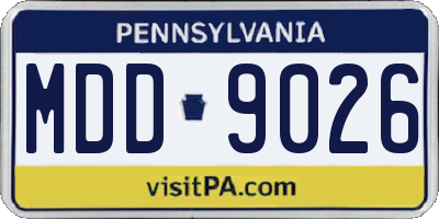 PA license plate MDD9026