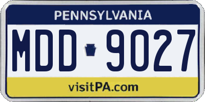 PA license plate MDD9027