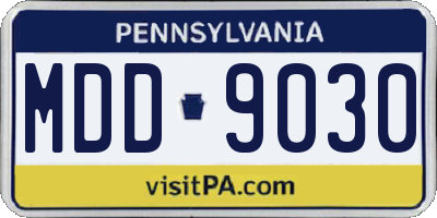 PA license plate MDD9030