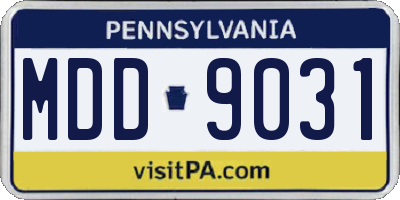 PA license plate MDD9031