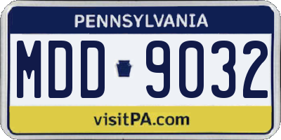 PA license plate MDD9032