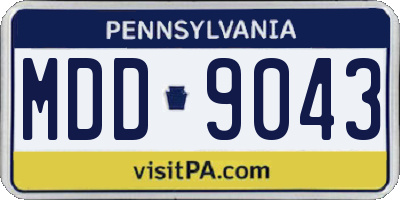 PA license plate MDD9043