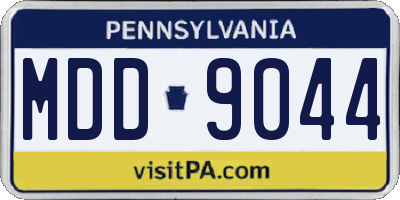PA license plate MDD9044