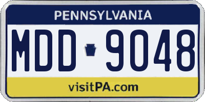 PA license plate MDD9048