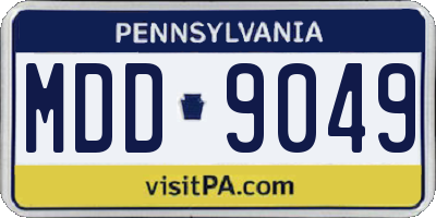 PA license plate MDD9049