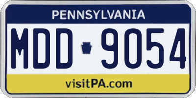 PA license plate MDD9054