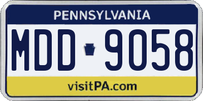 PA license plate MDD9058