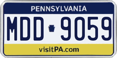 PA license plate MDD9059