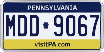 PA license plate MDD9067