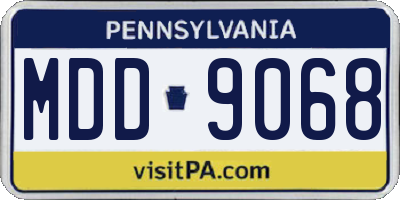 PA license plate MDD9068
