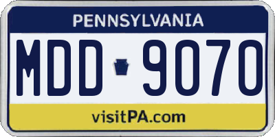PA license plate MDD9070