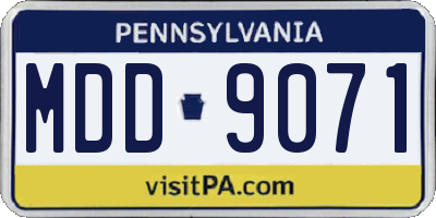 PA license plate MDD9071