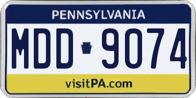 PA license plate MDD9074