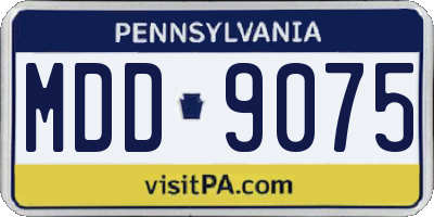 PA license plate MDD9075