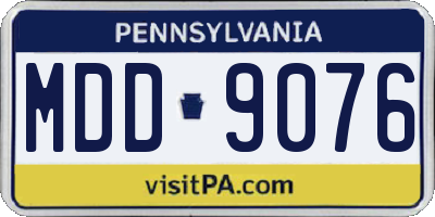 PA license plate MDD9076