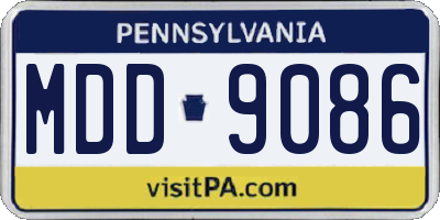 PA license plate MDD9086