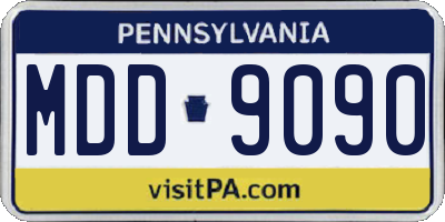 PA license plate MDD9090
