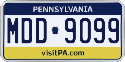 PA license plate MDD9099