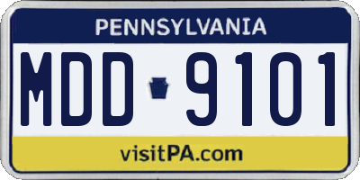 PA license plate MDD9101