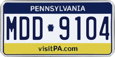 PA license plate MDD9104