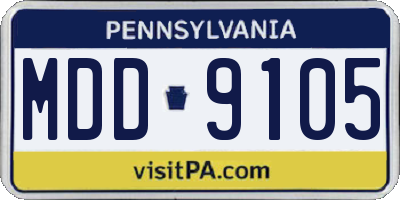 PA license plate MDD9105