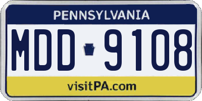 PA license plate MDD9108