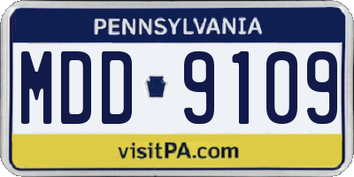 PA license plate MDD9109