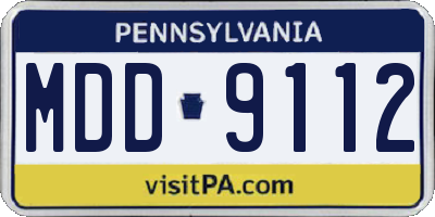 PA license plate MDD9112