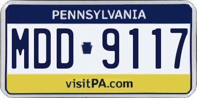 PA license plate MDD9117
