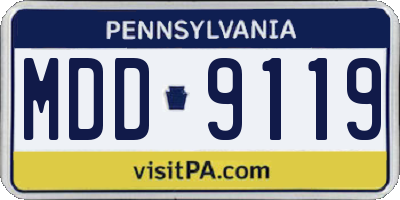 PA license plate MDD9119