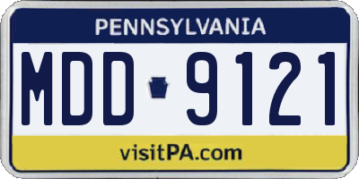 PA license plate MDD9121