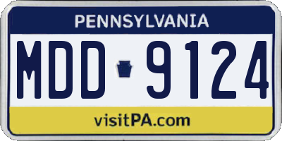 PA license plate MDD9124