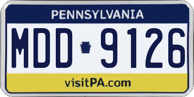 PA license plate MDD9126
