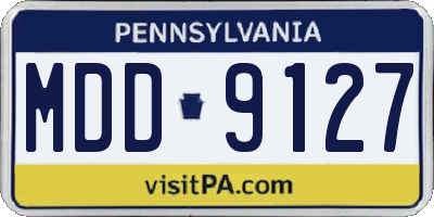 PA license plate MDD9127