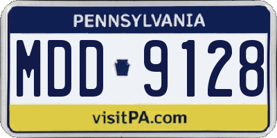 PA license plate MDD9128