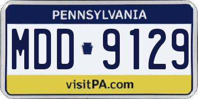 PA license plate MDD9129