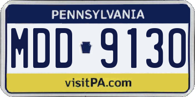 PA license plate MDD9130