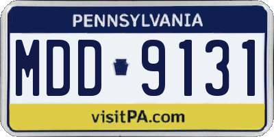 PA license plate MDD9131