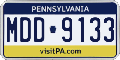 PA license plate MDD9133