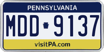 PA license plate MDD9137