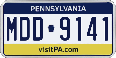PA license plate MDD9141