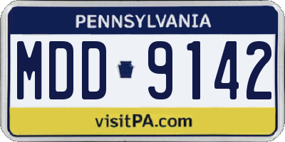 PA license plate MDD9142