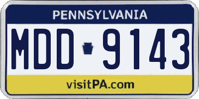 PA license plate MDD9143