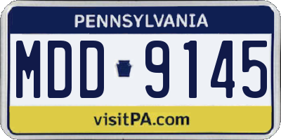 PA license plate MDD9145