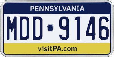 PA license plate MDD9146