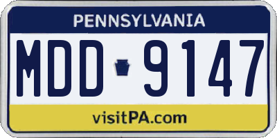 PA license plate MDD9147