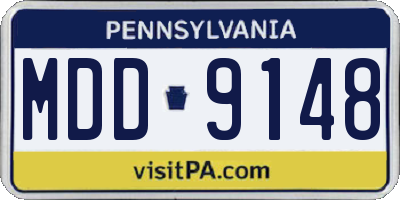 PA license plate MDD9148